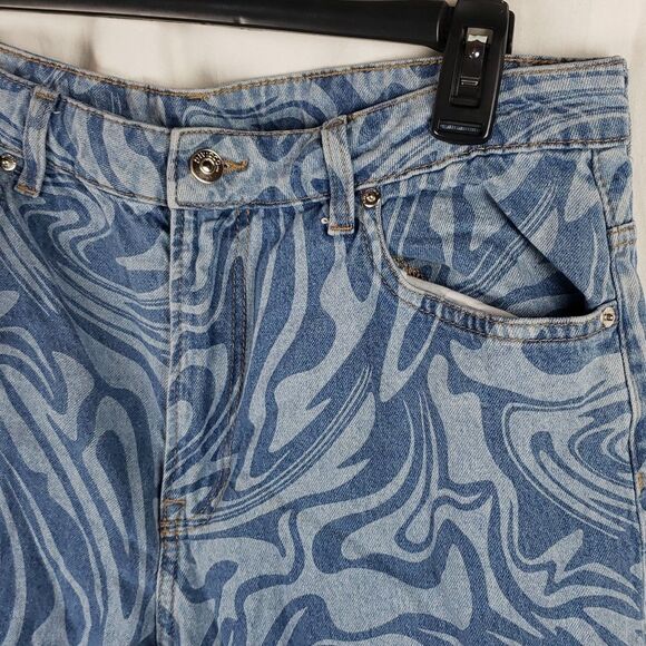 H&m Divided Women's 10 Swirl Blue Jeans - Picture 6 of 15